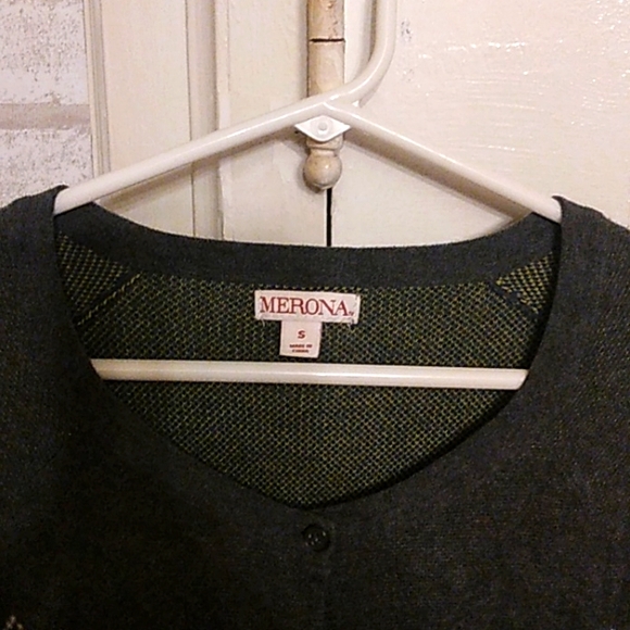 Merona women's small button up sweater gray (J3) - Picture 2 of 3